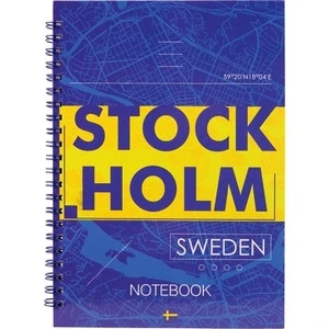 Зошит офісний Axent Stockholm А5 96арк. пружина збоку клітинка тверда палітурка пружина синій-жовтий (8032-08-A)