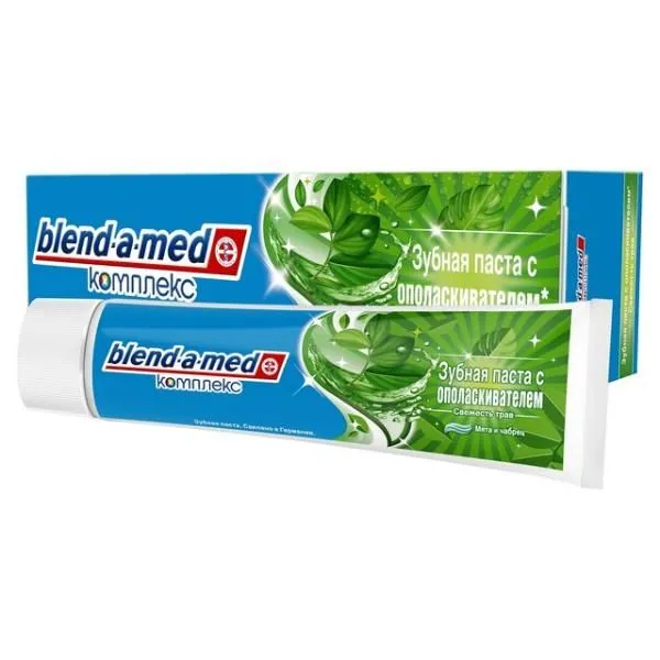 Зубна паста Blend-a-med комплекс з ополіскувачем свіжість трав м'ята і чебрець 100 мл (81653539)