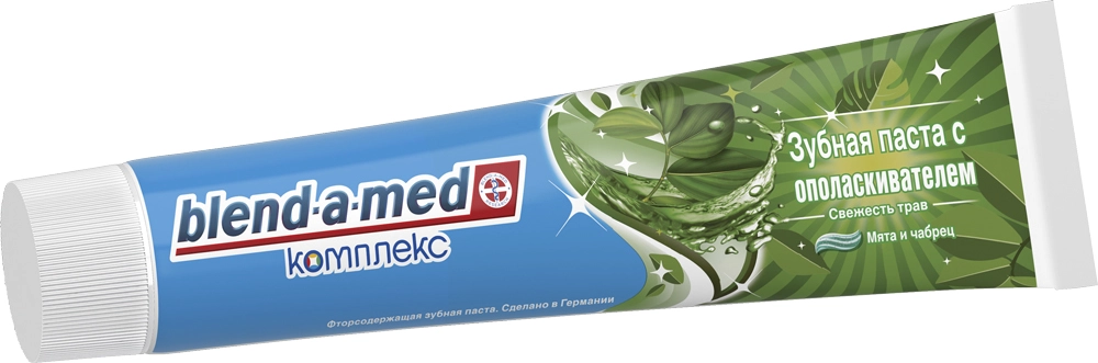 Зубна паста Blend-a-med комплекс з ополіскувачем свіжість трав м'ята і чебрець 140 мл (81685746)