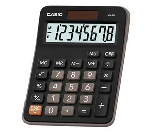 Калькулятор настільний 8-розрядний Casio MX-8В-BK-W-EC, компактний 105*147