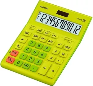 Калькулятор настільний 12-розрядний Casio GR-12C-GN-W-EP, зелено-жовтий 209*155*34.5