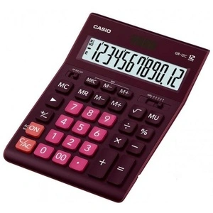 Калькулятор настільний 12-розрядний Casio GR-12C-WR-W-EP, бордо 209*155*34.5