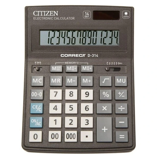 28 Калькулятор Citizen Correct D-314 , бухгалтерський, 12 розрядний