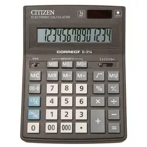 28 Калькулятор Citizen Correct D-314 , бухгалтерський, 12 розрядний