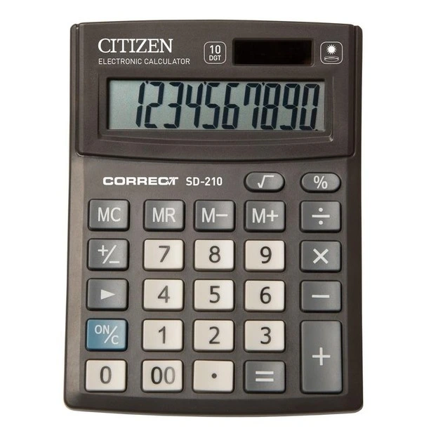 28 Калькулятор Citizen Correct SD-210 , компактний настільний, 10 розрядний