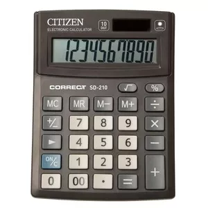 28 Калькулятор Citizen Correct SD-210 , компактний настільний, 10 розрядний