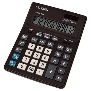 Калькулятор бухгалтерський 12-розрядний Citizen CDB-1201 BK, 200х157х35