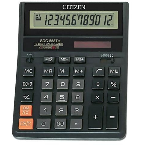 Калькулятор Citizen SDC-888TII, бухгалтерський, 12 розрядний (SDC-888TII)
