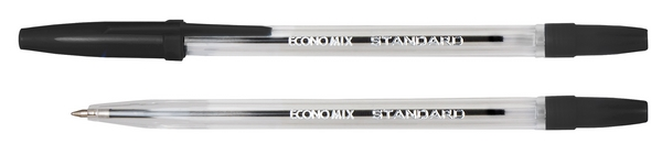 Ручка кулькова ECONOMIX STANDARD чорнило чорне 0.5 мм пластик (E10117-01)