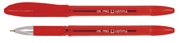 Ручка масляна Optima OIL PRO чорнило червоне 0.5 мм пластик (O15616-03)
