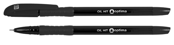 Ручка масляна Optima OIL HIT чорнило чорне 0.5 мм пластик (O15630-01)