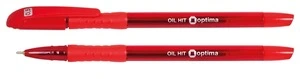 Ручка масляна Optima OIL HIT чорнило червоне 0.5 мм пластик (O15630-03)