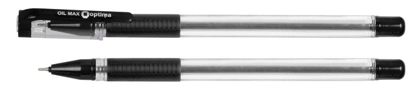 Ручка масляна Optima OIL MAX чорнило чорне 0.7 мм пластик (O15644-01)
