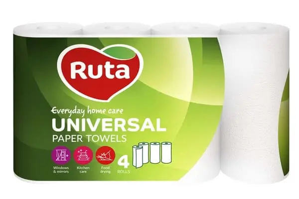 Рушники паперові Ruta Universal 2-х шарові 4 рул/уп білі (744875)