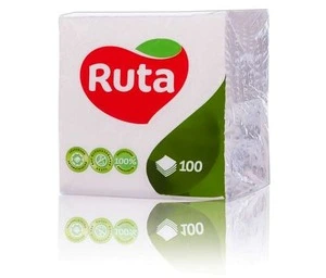 Серветки білі Ruta 24х24 см 1-но шарові 100 шт/уп (740495)