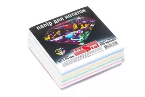 Папір для нотаток CRYSTAL 85х85мм 400арк. 5 кольорів клеєний (33.48)