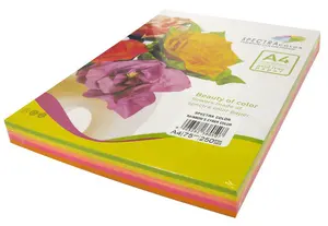 Набір кольорового паперу Spectra Color Rainbow IT82 А4 75г/м2 неон 5х50х250 (16.4237). Фото 3