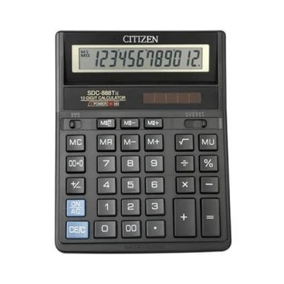 Калькулятор бухгалтерський 12-розрядний Citizen SDC-888XBK чорний (SDC-888XBK)