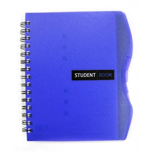 Зошит офісний Школярик Student Book А5 150арк на 5 відділів пружина збоку клітинка пластикова політурка синій (А5-70)