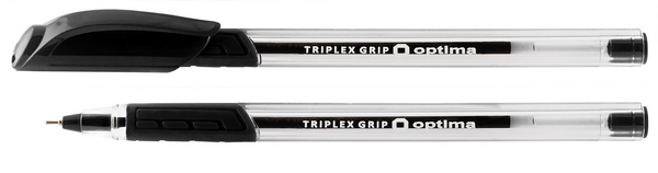 Ручка масляна Optima TRIPLEX GRIP чорнило чорне 0.7 мм пластик (O15671-01)