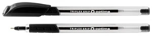 Ручка масляна Optima TRIPLEX GRIP чорнило чорне 0.7 мм пластик (O15671-01)