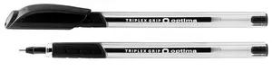 Ручка масляна Optima TRIPLEX GRIP чорнило чорне 0.7 мм пластик (O15671-01)