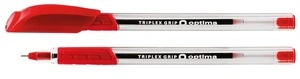 Ручка масляна Optima TRIPLEX GRIP чорнило червоне 0.7 мм пластик (O15671-03)