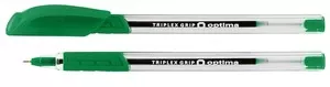 Ручка масляна Optima TRIPLEX GRIP чорнило зелене 0.7 мм пластик (O15671-04)