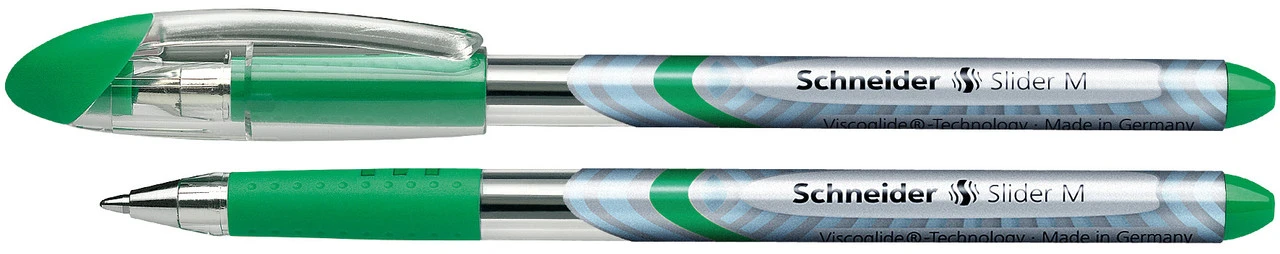Ручка масляна Schneider SLIDER М-середня чорнило зелене 0.7 мм пластик (S151104)