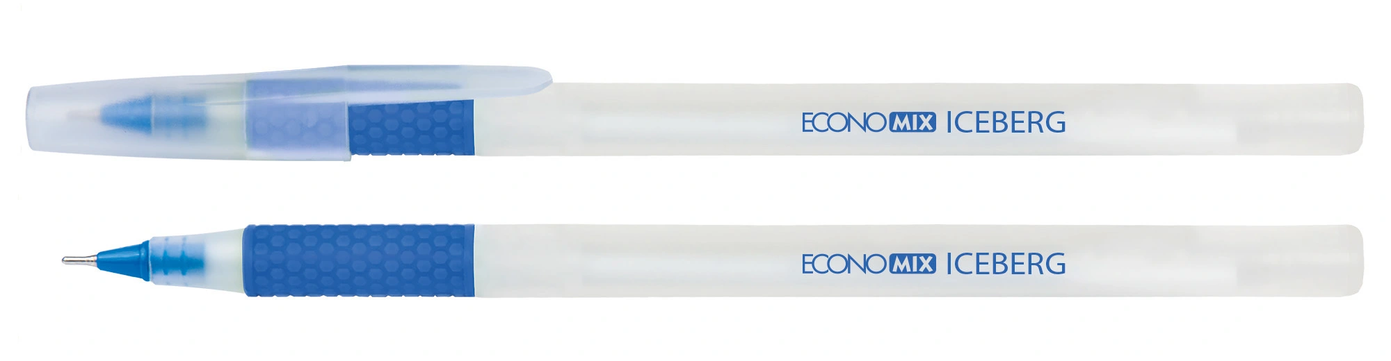 Ручка масляна ECONOMIX ICEBERG чорнило синє 0.7 мм пластик (E10197-02)