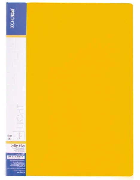 Папка-швидкозшивач  ECONOMIX Light жовтий А4 Clip A 500 мкм. (E31207-05)