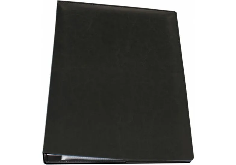 Візитниця книга Optima на кільцях 400 шт. штучна шкіра 270х210 мм. чорний (O36036-01)