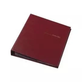 Візитниця книга Optima на кільцях 400 шт. штучна шкіра 270х210 мм. бордовий (O36036-18)
