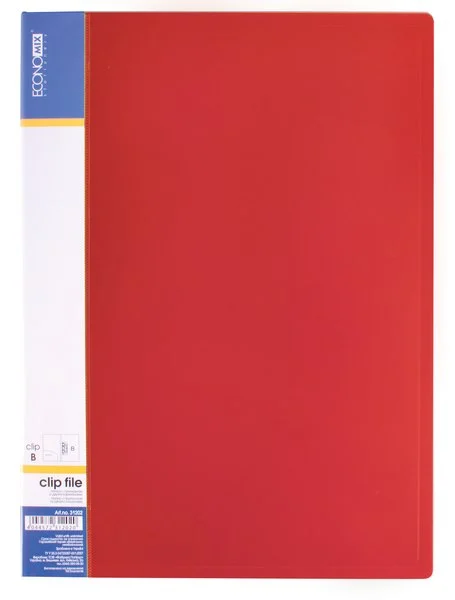 Папка з притиском  ECONOMIX червоний А4 Clip B 700 мкм. (E31202-03)