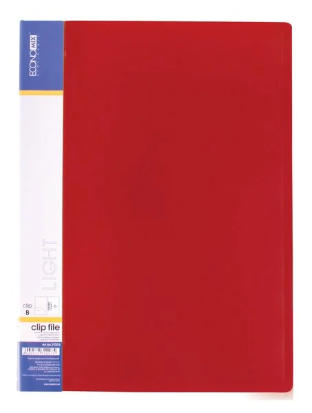 Папка з притиском  ECONOMIX Light червоний А4 Clip B 500 мкм. (E31208-03)