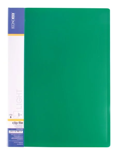 Папка з притиском  ECONOMIX Light зелений А4 Clip B 500 мкм. (E31208-04)