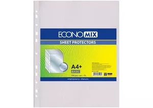Файл для документів ECONOMIX А4+ 30 мкм. фактура глянец прозорий 100 шт. (E31106*)
