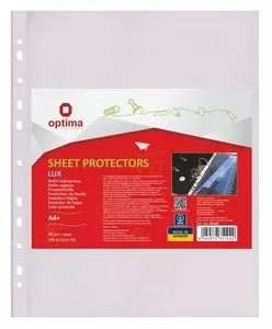 Файл для документів Optima A4+ 40 мкм. фактура глянец прозорий 100 шт. (O35102)