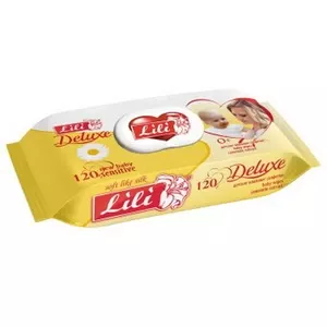Серветки вологі косметичні Lili Delux ромашка 120 шт/уп з клапаном   (13149)