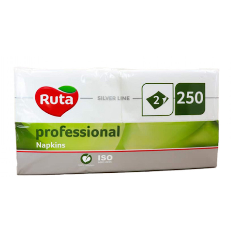Серветка біла Ruta 33х33 см см 2-ох шарові 250 шт/уп (C-33/2/250)