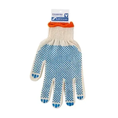 Рукавиці Buroclean ECO білі з ПВХ 3 нитки 1 парауп. (10200350)