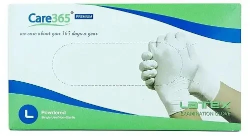 Рукавиці латексні нестер.опудр. розмір L пач. Care365 (250 L)