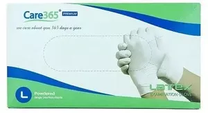 Рукавиці латексні нестер.опудр. розмір L пач. Care365 (250 L)