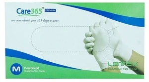 Рукавиці латексні, нестер.опудр. розмір M пач. Care365 (250 М)