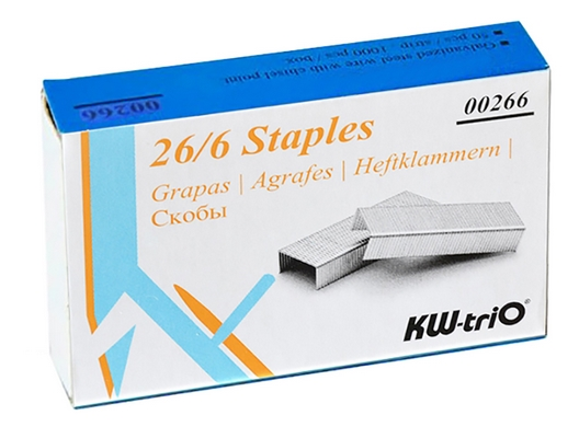 Скоби гальванізовані KW-Trio 24/6 метал 1000шт (00246)