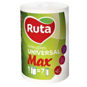 Рушники паперові Ruta Max 2-х шарові 1 рул/уп білі (4530)
