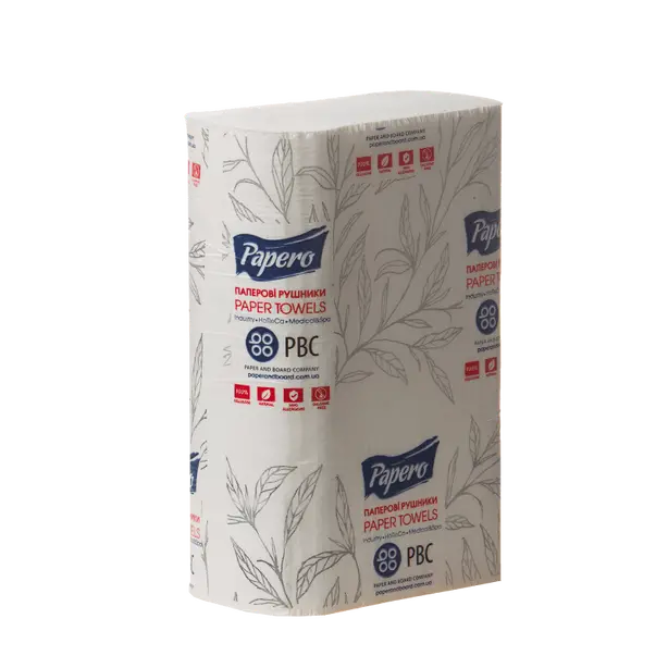 Рушники паперові V-складання Papero 2-х шарові 160 арк (RV022)