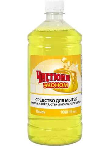 Засіб для миття підлоги кахлю стін шпалер Чистюня Економ Лимон 1 л (1852)