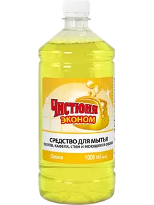 Засіб для миття підлоги кахлю стін шпалер Чистюня Економ Лимон 1 л (1852)