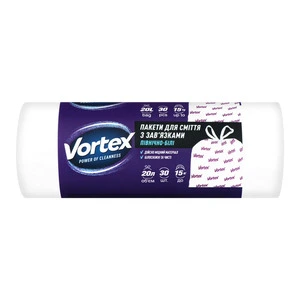 Пакети для сміття Vortex з затяжками 20 л 30 шт 45x50 см чорний (17606300)
